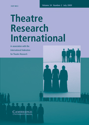 Theatre Research International Volume 34 - Issue 2 -