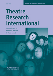 Theatre Research International Volume 34 - Issue 3 -