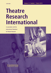Theatre Research International Volume 35 - Issue 1 -