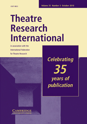 Theatre Research International Volume 35 - Issue 3 -