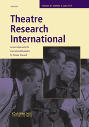 Theatre Research International Volume 36 - Issue 2 -