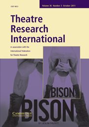 Theatre Research International Volume 36 - Issue 3 -