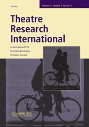 Theatre Research International Volume 37 - Issue 2 -