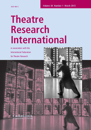 Theatre Research International Volume 38 - Issue 1 -