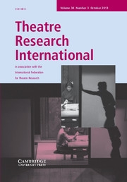 Theatre Research International Volume 38 - Issue 3 -