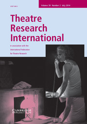 Theatre Research International Volume 39 - Issue 2 -