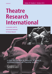 Theatre Research International Volume 39 - Special Issue3 -  Theatre Research International and Theatre Survey