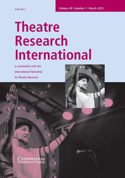 Theatre Research International Volume 40 - Issue 1 -