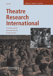 Theatre Research International Volume 41 - Issue 2 -