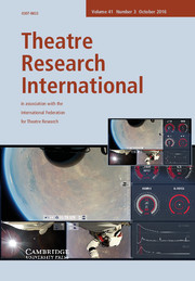 Theatre Research International Volume 41 - Issue 3 -