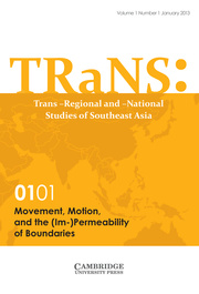 TRaNS: Trans-Regional and -National Studies of Southeast Asia Volume 1 - Special Issue1 -  Movement, Motion, and the (Im-)Permeability of Boundaries