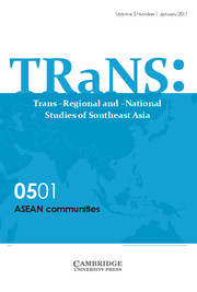 TRaNS: Trans-Regional and -National Studies of Southeast Asia Volume 5 - Special Issue1 -  ASEAN communities