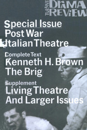 TDR Volume 8 - Issue 3 -  Post War Italian Theatre