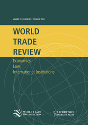 World Trade Review Volume 21 - Issue 1 -