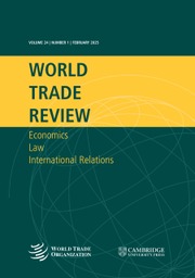 World Trade Review Volume 24 - Issue 1 -