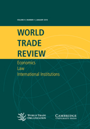 World Trade Review Volume 9 - Issue 1 -  Special Issue: Sixth report of the American Law Institute project on World Trade Organization Case Law covering 2008