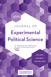 Journal of Experimental Political Science Volume 1 - Issue 1 -