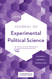 Journal of Experimental Political Science Volume 3 - Issue 1 -