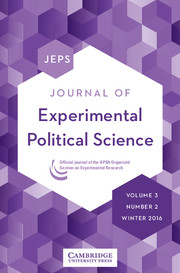 Journal of Experimental Political Science Volume 3 - Issue 2 -