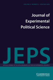 Journal of Experimental Political Science Volume 8 - Issue 3 -